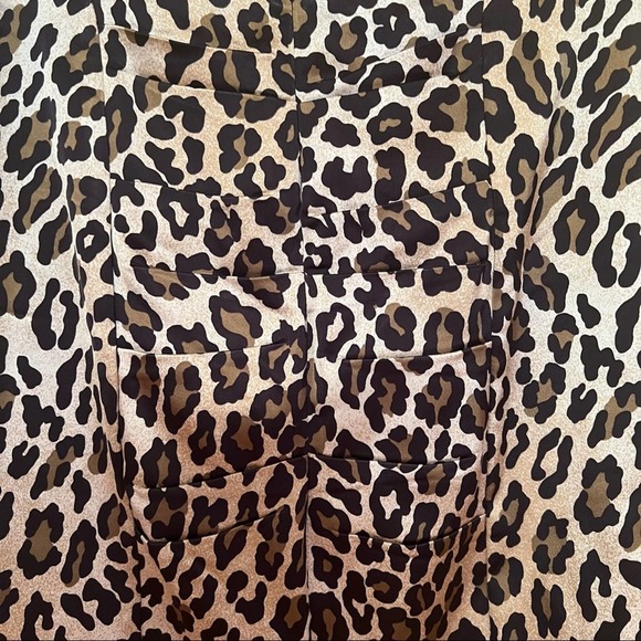 Cache Leopard Print Zip Back Mini Skirt Size 8 - Picture 3 of 5